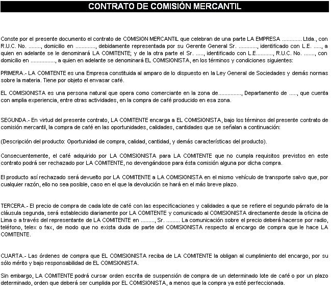 CONTRATO DE COMISION MERCANTIL